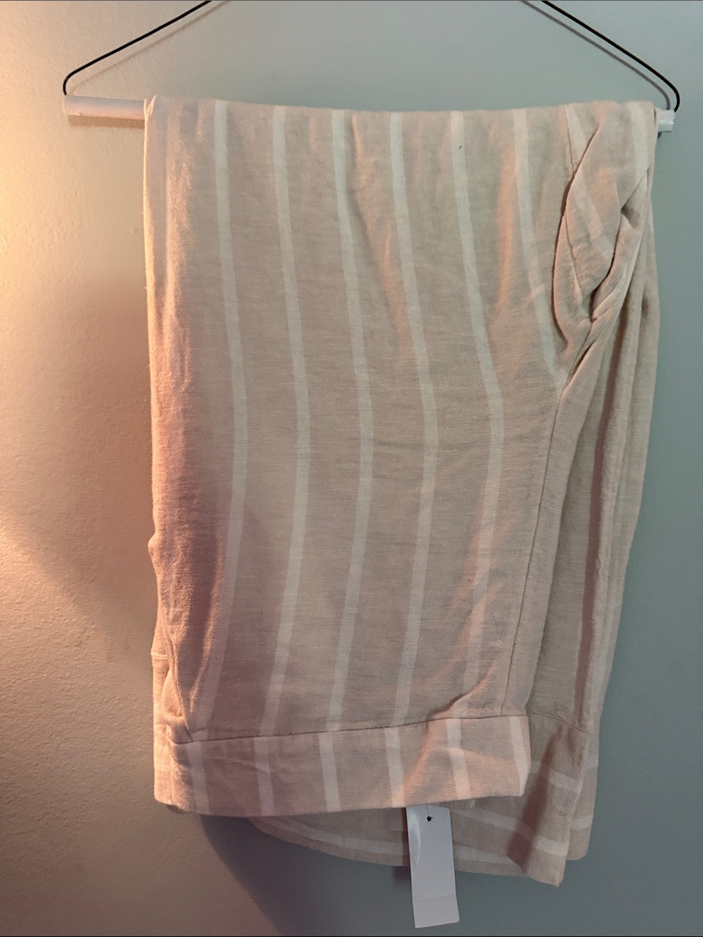 LOFT Beige and White Striped Knit Kids Shorts